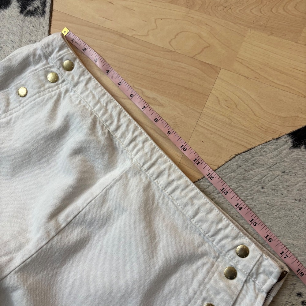 FRAME White The Sailor Snap High-Rise Denim Shorts Size 32‎ - Picture 9 of 11